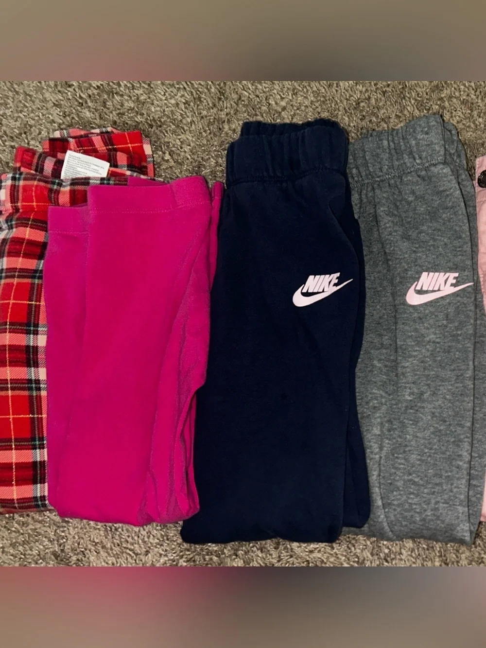 Nike Kids Navy Sweatpants with Light Pink Logo Bundle